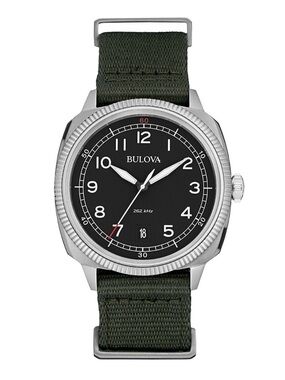 Bulova 96B229 Military Field Watch with Olive Watch Band